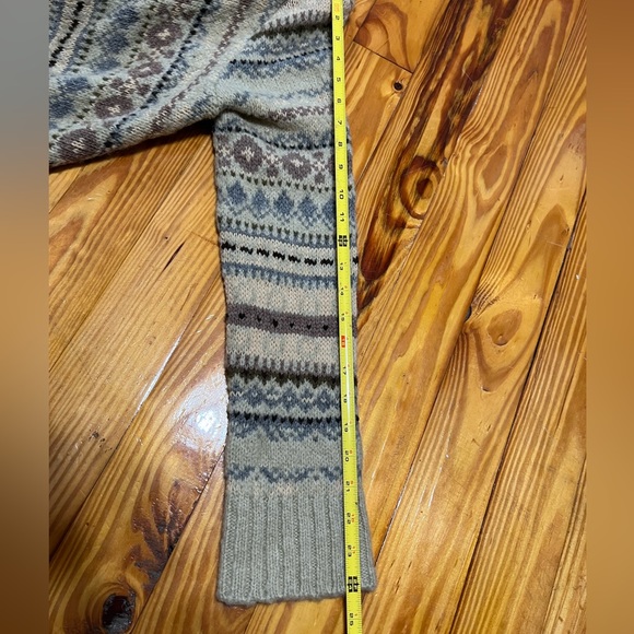 Anthro Sleeping On Snow Cardigan M Fair isle Knit Cottage Grandmacore Waterfall - Picture 12 of 16